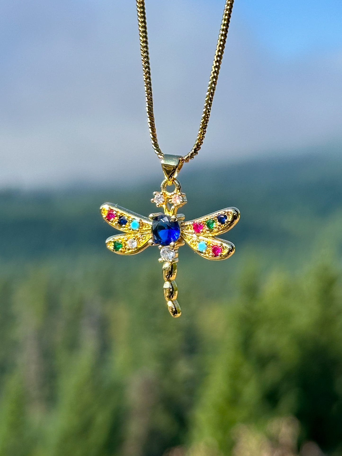 Dragonfly Necklace - Multicolor