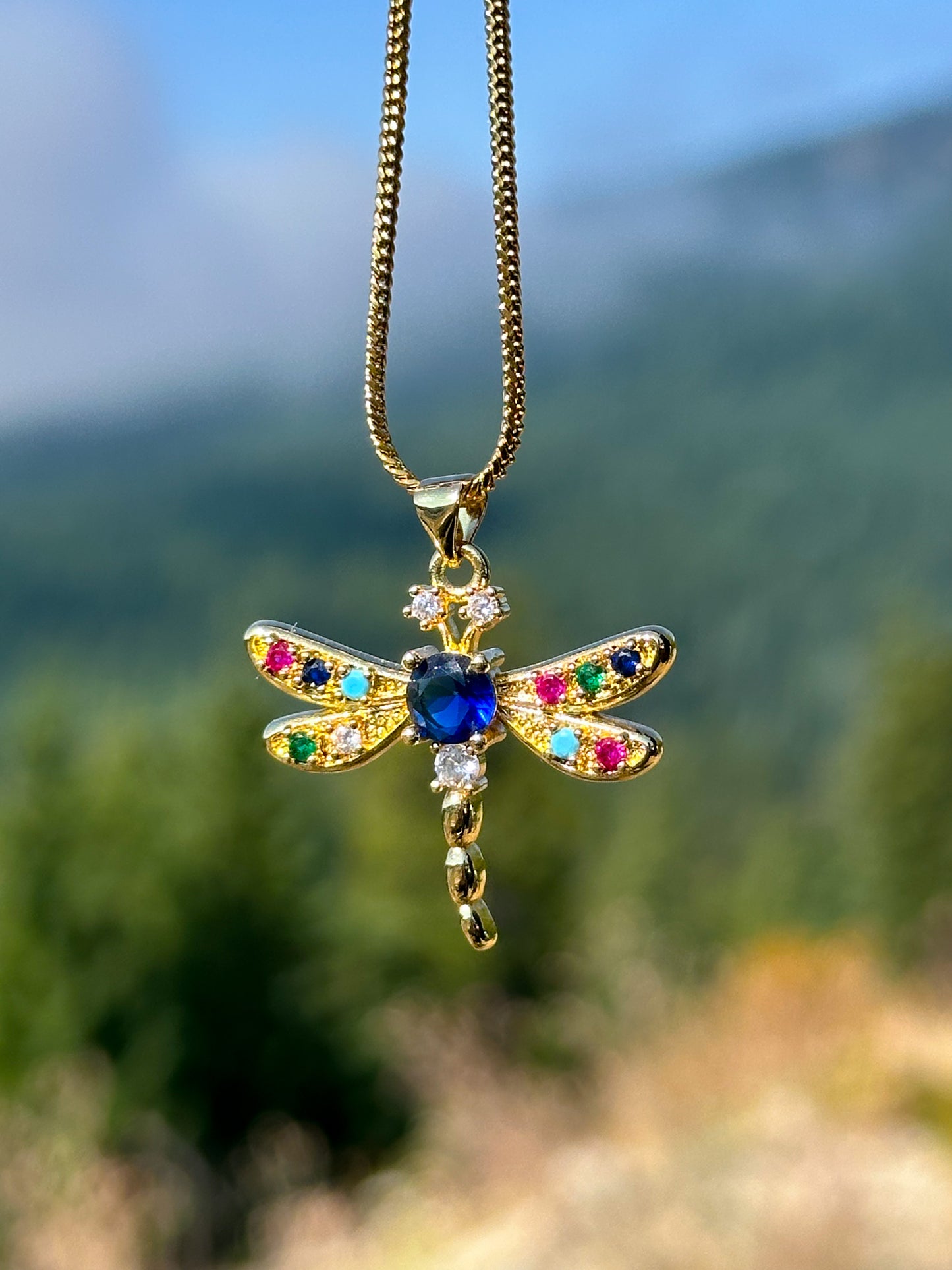 Dragonfly Necklace - Multicolor