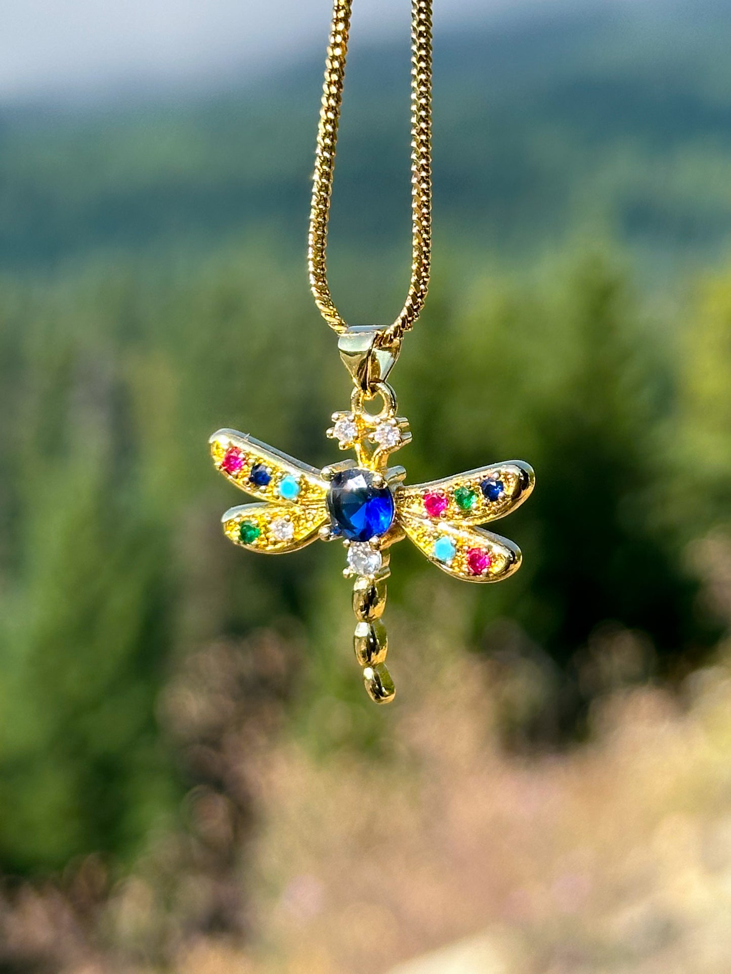 Dragonfly Necklace - Multicolor