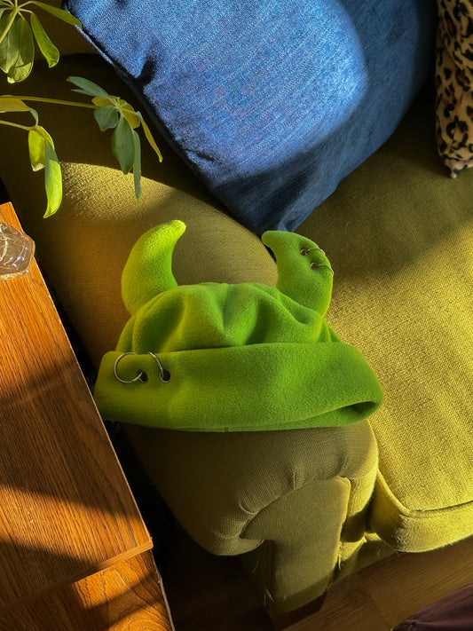 Pierced Devil Beanie - Monster Green