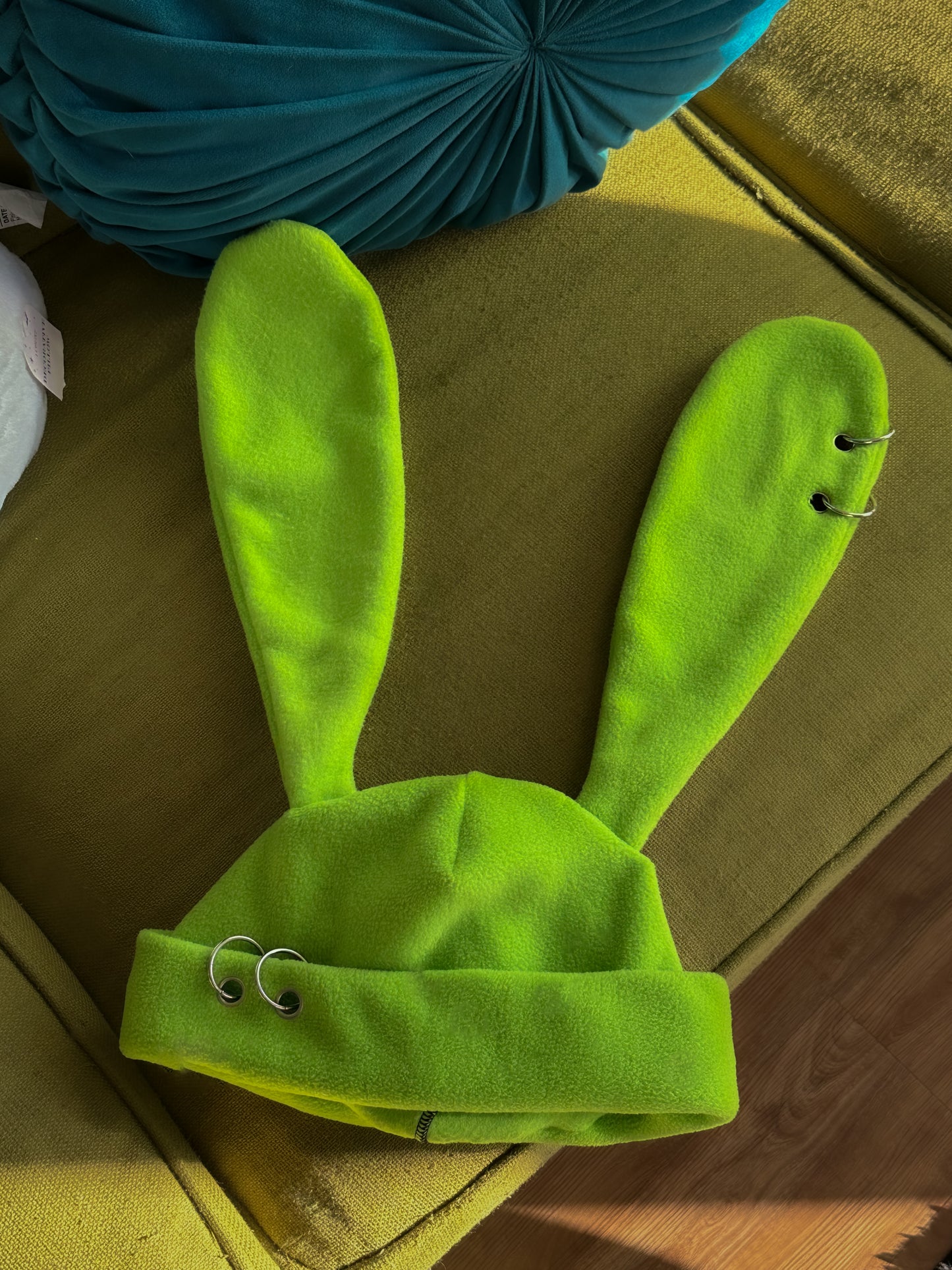 Pierced Bunny Beanie - Poison Green