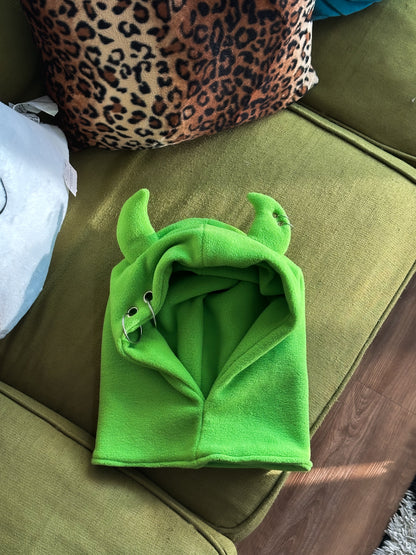 Pierced Devil Hood - Poison Green