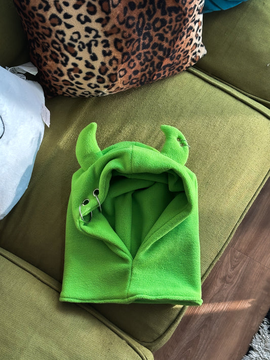 Pierced Devil Hood - Poison Green