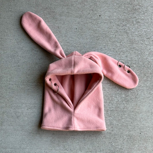 Pierced Bunny Hood - Mauve Pink