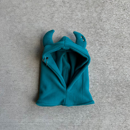 Pierced Devil Hood - Teal