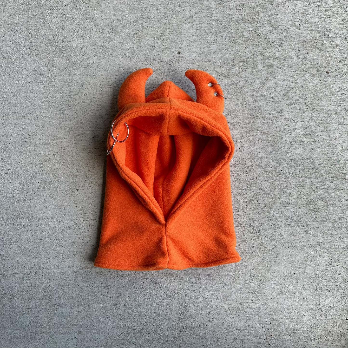 Pierced Devil Hood - Pumpkin Orange