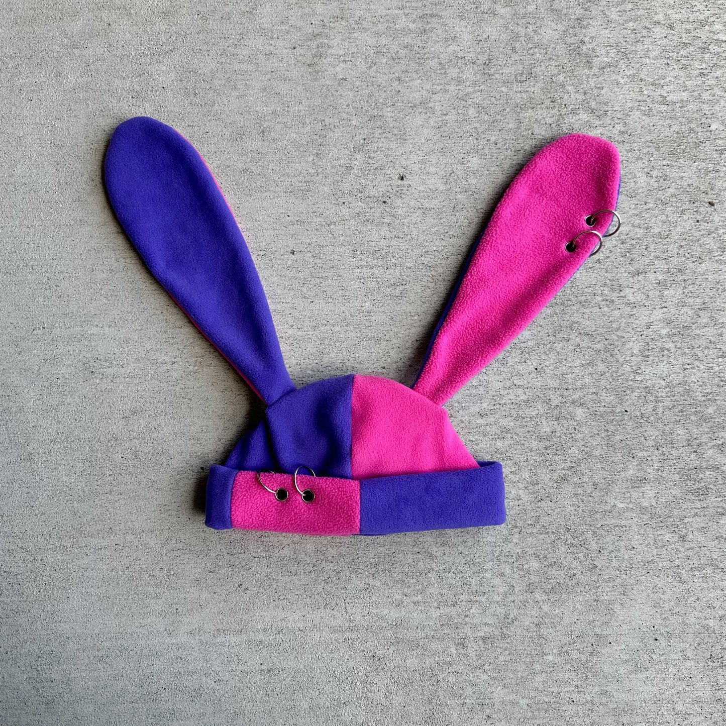 Pierced Bunny Beanie - Multicolor pink/purple