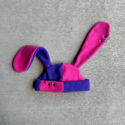 Pierced Bunny Beanie - Multicolor pink/purple