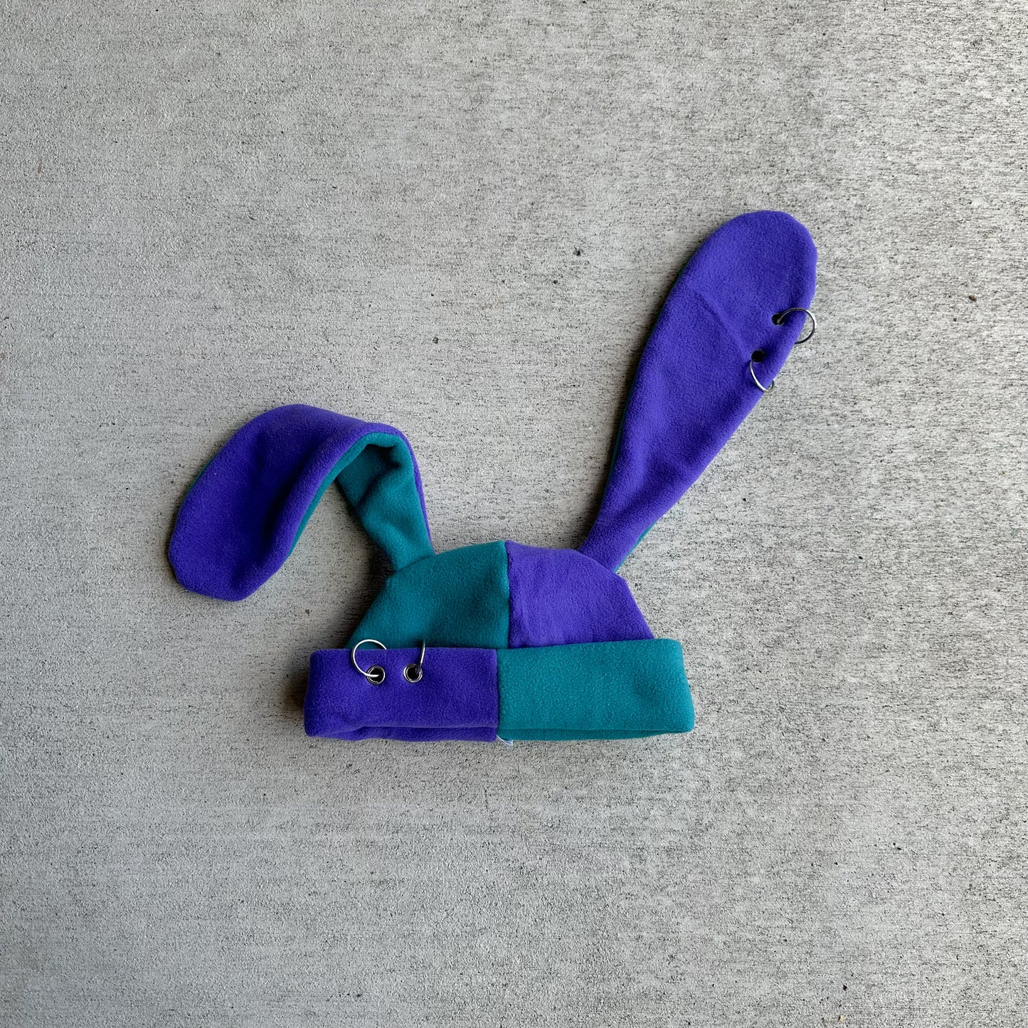 Pierced Bunny Beanie - Multicolor purple/teal