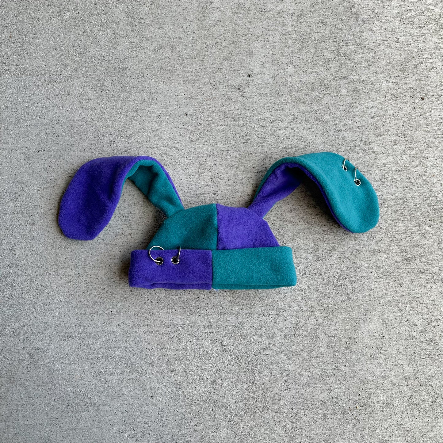 Pierced Bunny Beanie - Multicolor purple/teal