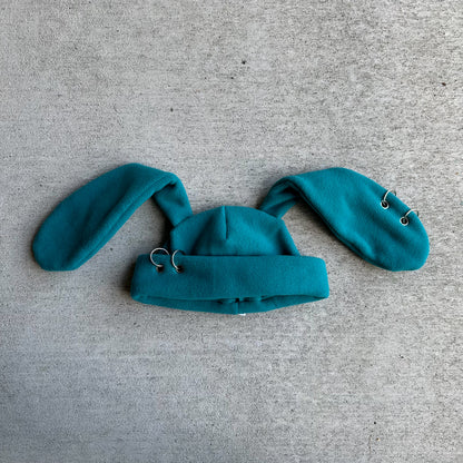 Pierced Bunny Beanie - Teal