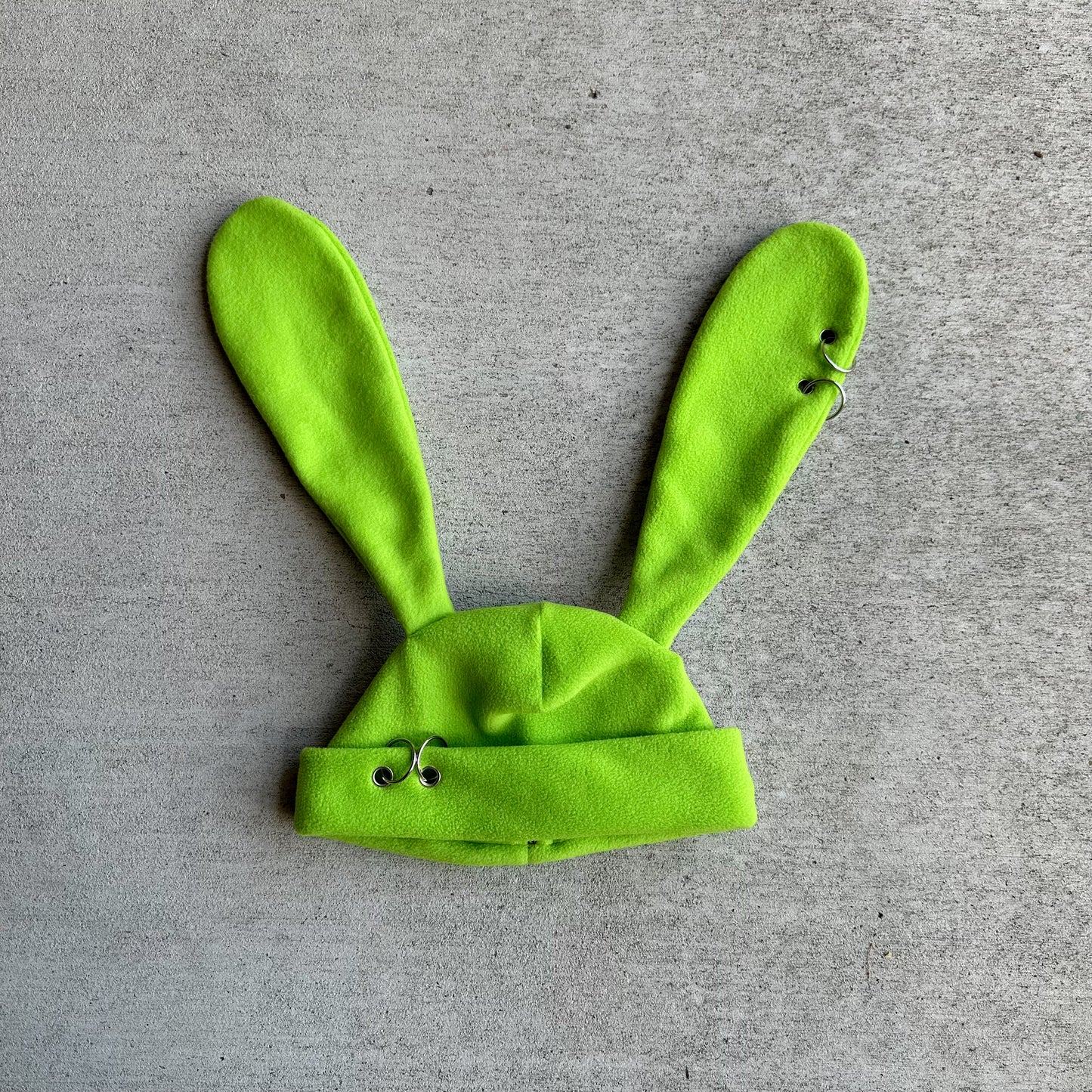 Pierced Bunny Beanie - Poison Green