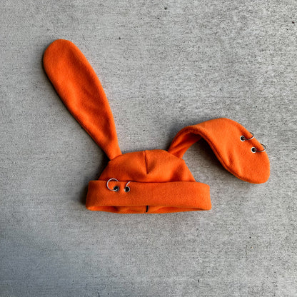 Pierced Bunny Beanie - Pumpkin Orange