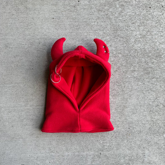 Pierced Devil Hood - Primary Red