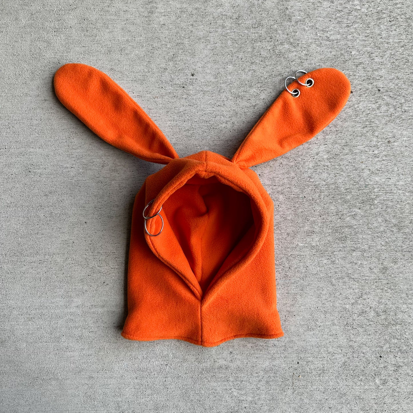 Pierced Bunny Hood - Pumpkin Orange